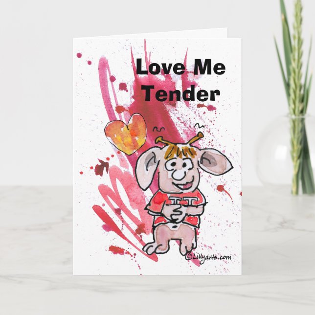 Cute Cartoon Valentine Card (Front)