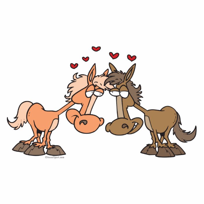 cute cartoon valentine horses in love photo cutouts