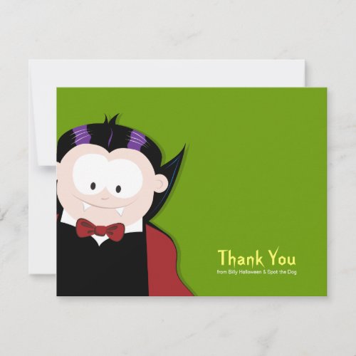 Cute Cartoon Vampire Flat Thank You Card