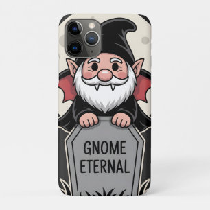 Cute Cartoon Vampire Gnome Standing at a Tombstone iPhone 11 Pro Case