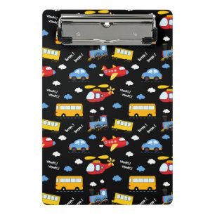 Cute Cartoon Vehicles Pattern Mini Clipboard