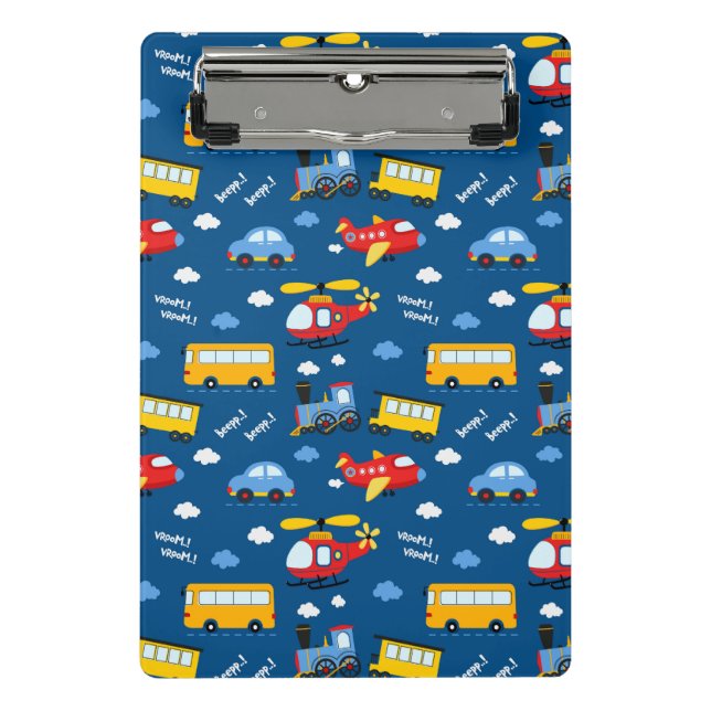Cute Cartoon Vehicles Pattern  Mini Clipboard (Front)