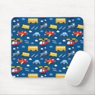 Cute Cartoon Vehicles Pattern Mouse Pad