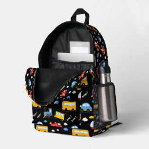 Cute Cartoon Vehicles Pattern Printed Backpack