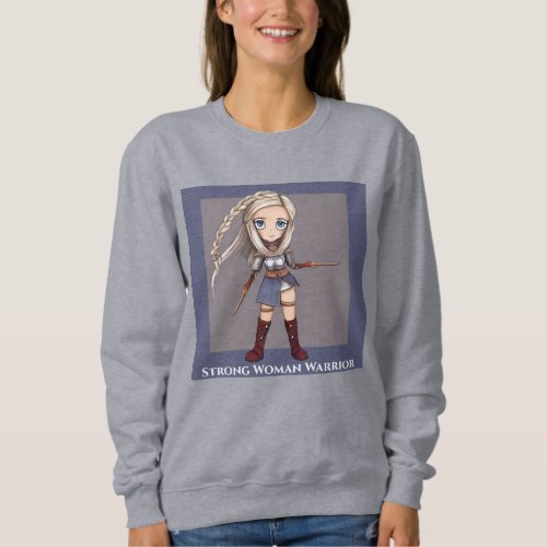 Cute Cartoon Viking Girl Warrior Sweatshirt