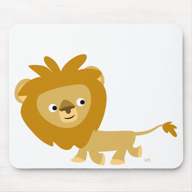 Cute Cartoon Walking Lion Mousepad (Front)