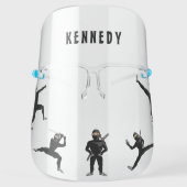 Cute Cartoon Warrior Ninja Face Shield (Front)