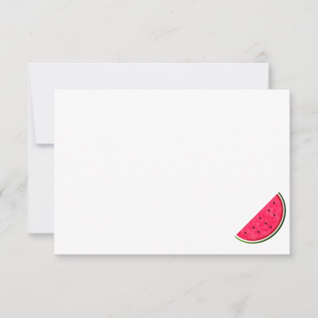 Cute Cartoon Watermelon Custom Blank Note Card (Front)