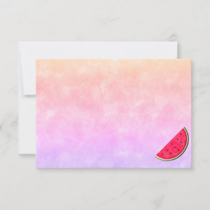 Cute Cartoon Watermelon Watercolor Custom Blank Note Card