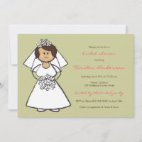 Cute Cartoon Wedding Bride Daisies Bridal Shower