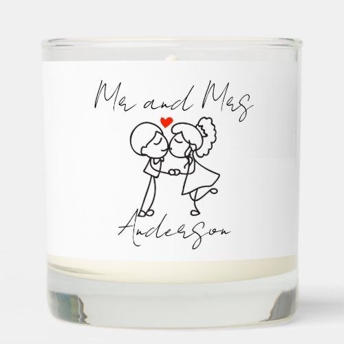 Cute Cartoon Wedding Couple Scented Candle