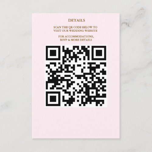 Cute Cartoon Wedding QR Code Details Card
