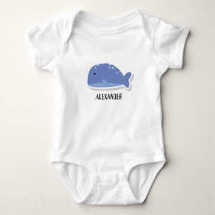 Cute Cartoon Whale Baby Bodysuit Personalized