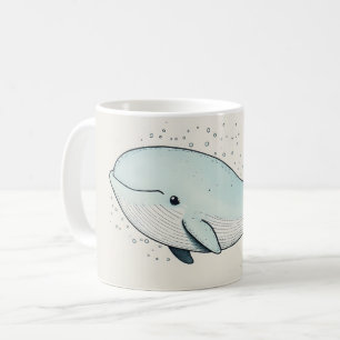 Cute Cartoon Whale Drawing Coffee Mug