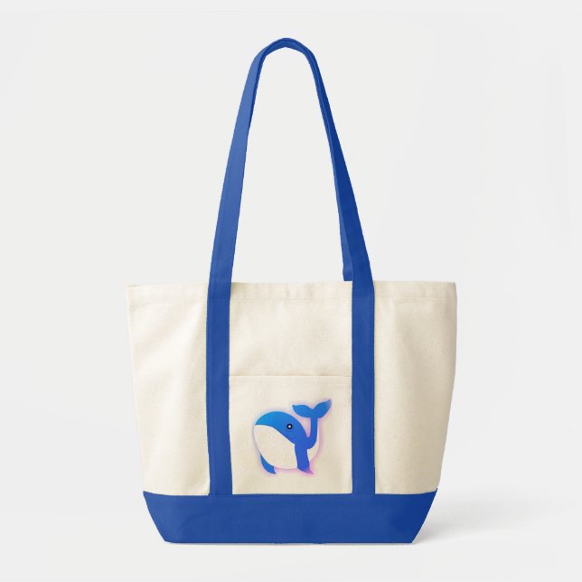 Cute Cartoon Whale Tote Bag (Front)