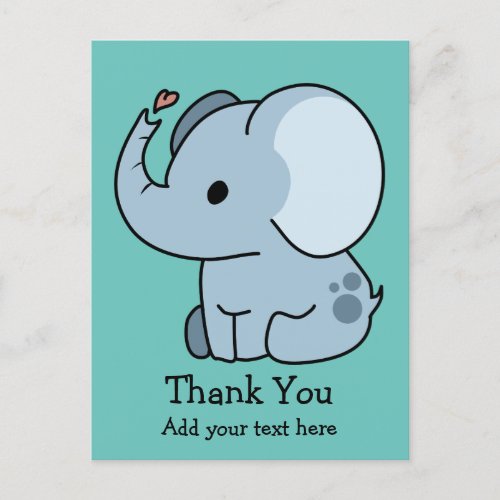 Cute Cartoon Whimsical Elephant Personalized Postcard