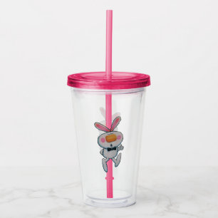 Cute Cartoon White Bunny Thumbs Up Sign Acrylic Tumbler