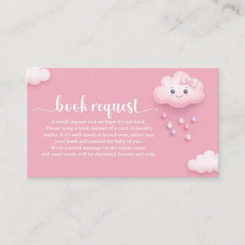 Cute cartoon white fluffy cloud nine book request enclosure card