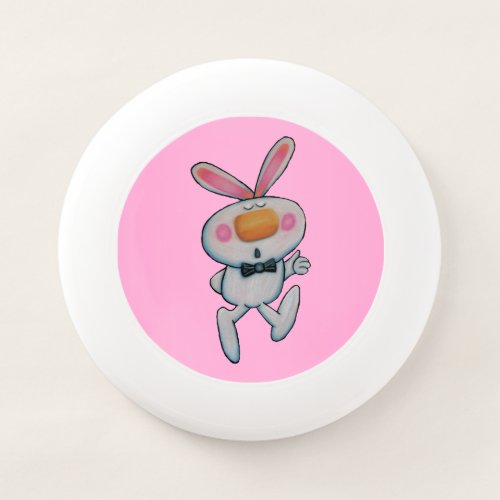 Cute Cartoon White Rabbit Black Bow Tie Thumbs Up Wham_O Frisbee