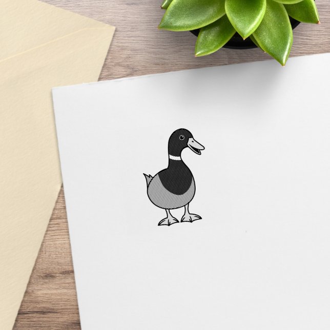 Cute Cartoon Wild Mallard Duck Rubber Stamp (Creator Uploaded)