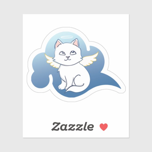 Cute Cartoon Winged Angel Cat Sticker (Sheet)