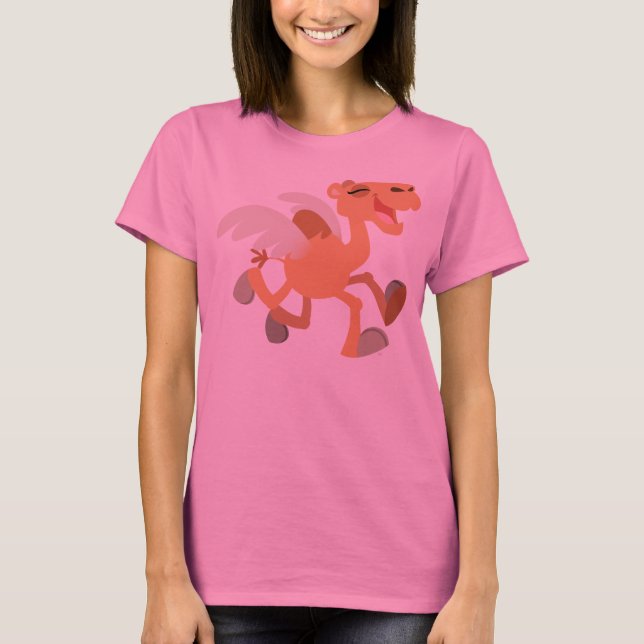 Cute Cartoon Winged-Camel Women T-Shirt (Front)