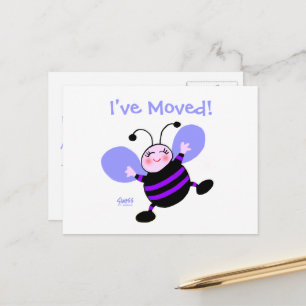 Cute Cartoon Woman's Change of Address Postcard