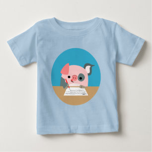 Cute Cartoon Writing Pig Baby Apparel T-Shirt