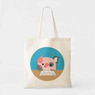 Cute Cartoon Writing Pig Bag