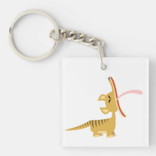 Cute Cartoon Yawning Thylacine Acrylic Magnet Keychain