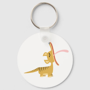 Cute Cartoon Yawning Thylacine Keychain
