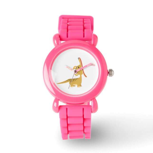 Cute Cartoon Yawning Thylacine Watch (Front)