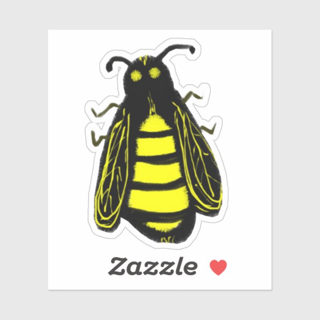 Cute Cartoon Yellow and Black Honey Bee Sticker (Sheet)