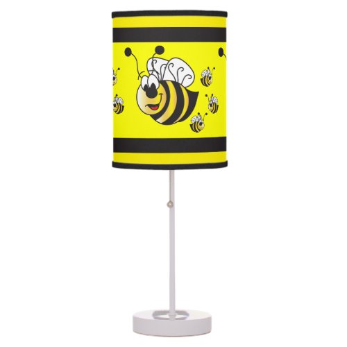 Cute Cartoon Yellow Bumble Bee Table Lamp