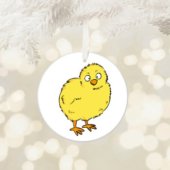 Cute Cartoon Yellow Chick Ceramic Ornament by designs4you at Zazzle