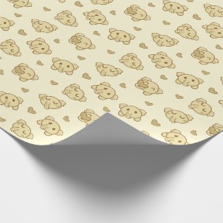 Cute cartoon yellow elephant emoji wrapping paper