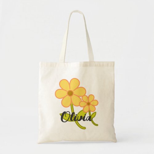 Cute Cartoon Yellow Flower Personalized Girly  Tote Bag