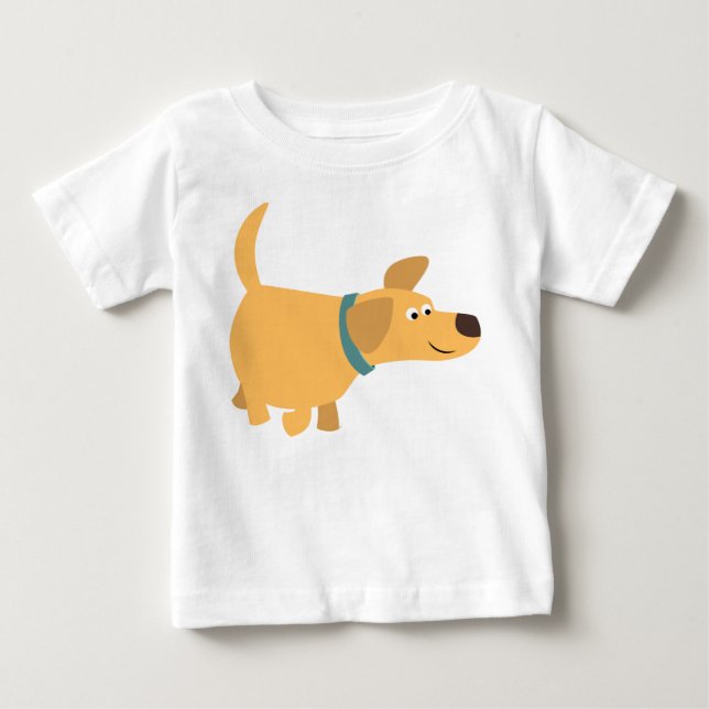 Cute Cartoon Yellow Labrador Baby T-Shirt (Front)