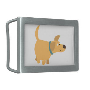 Cute Cartoon Yellow Labrador Belt Buckle