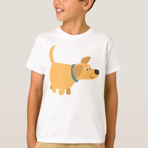 Cute Cartoon Yellow Labrador Children T_Shirt