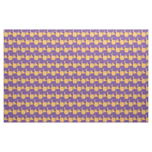 Cute Cartoon Yellow Labrador Fabric (Yard)