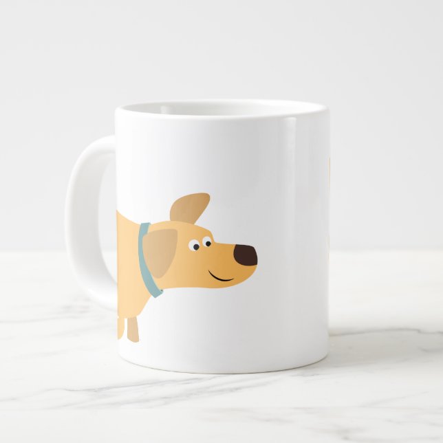Cute Cartoon Yellow Labrador Jumbo Mug (Front Left)