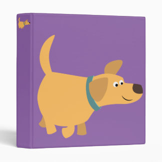Cute Cartoon Yellow Labrador Retriever Binder