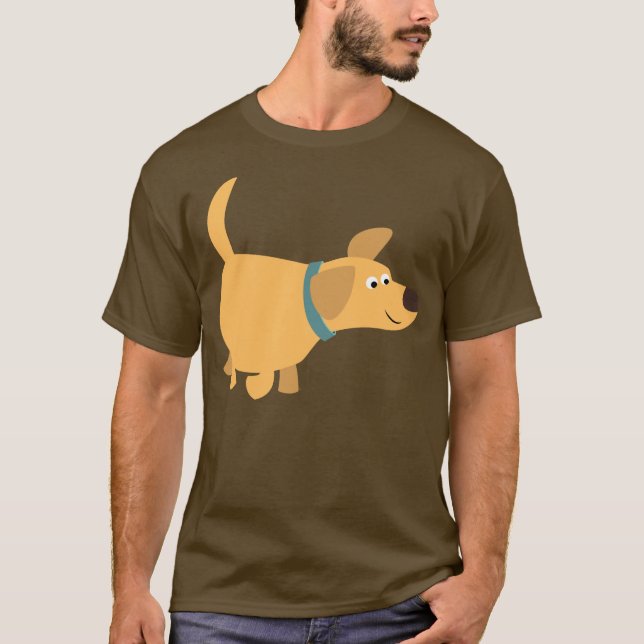 Cute Cartoon Yellow Labrador T-Shirt (Front)