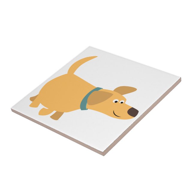 Cute Cartoon Yellow Labrador Tile (Side)