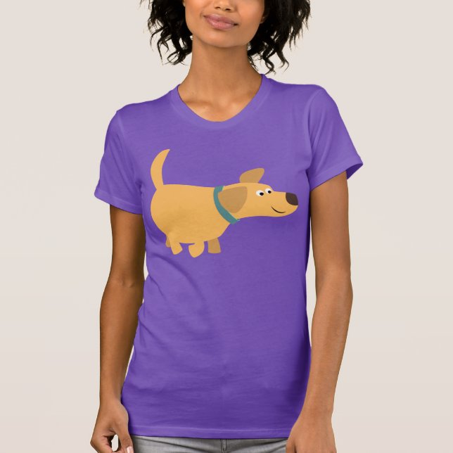 Cute Cartoon Yellow Labrador Women T-Shirt (Front)