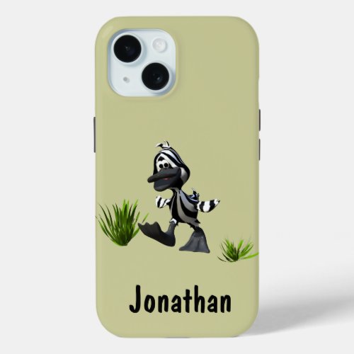 Cute Cartoon Zebra Duck iPhone 15 Case