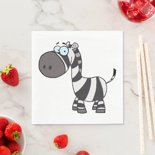 Cute Cartoon Zebra Funny Animal Character Napkins