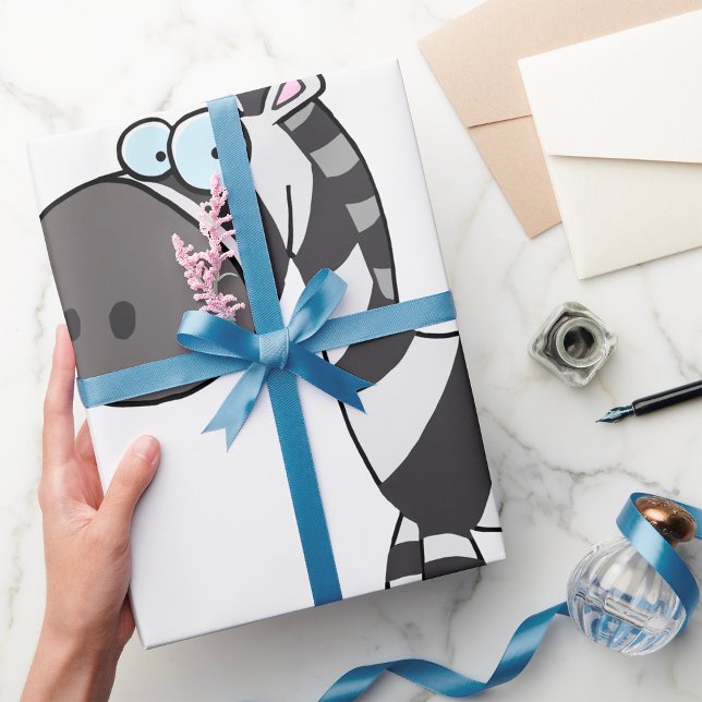 Cute Cartoon Zebra Funny Animal Character Wrapping Paper (Creator Uploaded)