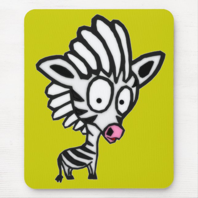 Cute Cartoon Zebra Mouse Pad (Front)